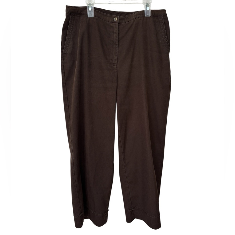 J. Jill Wide Leg Pants Women’s Size 12 Chocolate Brown Office Career Preppy